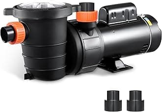 VEVOR Above Ground Pool Pump, 1.5HP/0.35HP, Dual Speed Swimming Pool Pump, High 110 GPM 54 ft Lift, Low 52 GPM 14 ft Lift, 110V 3450 RPM with Strainer Basket, 122°F Max Water Temp, for Hot Tubs Spas