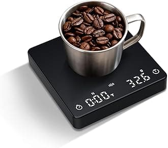Rechargeable Coffee Scale with Auto Timing,Mini Espresso Scale with Timer, 2kg/0.1g High Precision Scale for Coffee Beans, Black