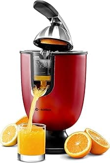 Electric orange juicer squeezer | Pro Stainless Steel Citrus Juicer with Soft Grip Handle for Effortless Juicing, Also Fits Lime & Grapefruit Auto Shutoff, Dishwasher-safe Parts, Pulp Control