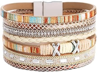 Leather multilayer bracelet Ladies bracelet women closure