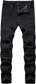 Men's Jeans Slim Fit Stretch Skinny Ripped Jeans for Men Stacked Distressed Straight Pants