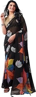 Satrani Women'S Chiffon Ready To Wear Saree With Unstitched Blouse Piece