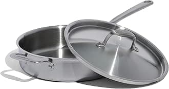 - Cookware | 3.5 Quart Stainless Steel Saute Pan | 5 Ply Stainless Clad | Professional Cookware | Induction Compatible | Crafted in Italy