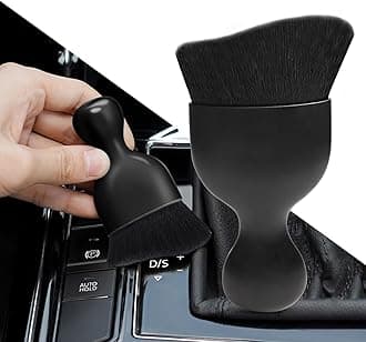 Ouzorp Car Interior Dust Brush, Car Detailing Brush, Soft Bristles Detailing Brush Dusting Tool for Automotive Dashboard, Air Conditioner Vents, Leather, Computer,Scratch Free(Black)