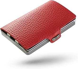 Original Mini Wallet with Moneyclip - Slim Wallet - Leather Wallet - Premium Wallet - Cardholder - Pure Red