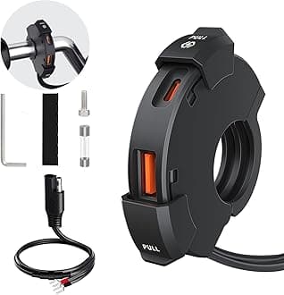 Motorcycle Phone Charger 30W PD Type-C 18W USB Quick Charger Ultra-Narrow SAE to USB Adapter IP65 Waterproof Motorcycle Accessories for Phones/Tablets