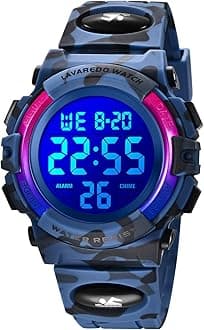 Kids Watch,Boys Watch for 3-15 Year Old Boys,Digital Sport Outdoor Multifunctional Chronograph LED 50 M Waterproof Alarm Calendar Analog Watch for Children with Silicone Band,Kids Gift