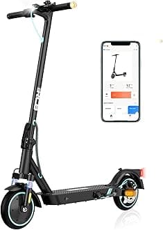 RCB Electric Scooters Adults, Max 25 km/h, 300W-500W Motor, 7.8-11.4AH Battery, 8.5''-10'' Solid Tires, APP Control, Max Load 120 kg, 3 Speed Settings Foldable, Double Brake, Double Shock Absorbers