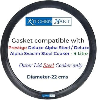 Kitchen Mart Gasket compatible with Prestige Deluxe Alpha/Deluxe Alpha Svachh Steel Pressure cooker (4 Litres)