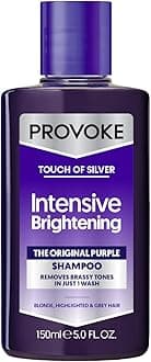 PROVOKE Touch Of Silver Brightening Purple Shampoo 150 ml, Neutralises Yellow and Orange Tones, Formulated With Violet and Blue Pigments