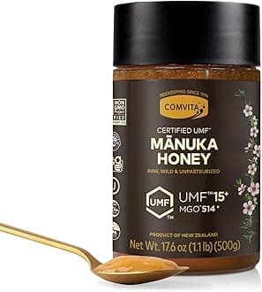 Comvita Manuka Honey UMF 15+ (MGO 514+) - Raw Manuka Honey New Zealand, Pure & Unpasteurized, Superfood for Immune Health, Use in Tea, Wild, Monofloral, Non-GMO - 500g (17.6 oz)