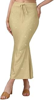 Mehrang Stretchable Shimmer Saree Shapewear Petticoat for Women, Skirts for Women,Shape Wear Dress for Saree