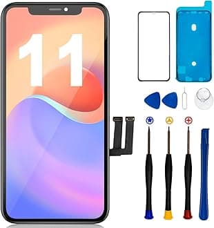 for iPhone 11 Screen Replacement LCD 6.1 inch, 3D Display Touch Screen Digitizer Frame Assembly with Repair Tools Kit，Adhesive and Tempered Glass