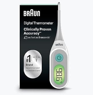 Braun Digital Thermometer, Clinically Accurate, Color Coded Fever Guidance for Baby, Toddlers, Kids & Adults, Oral, Rectal or Underarm use, No 1 Brand Recommended by Pediatricians