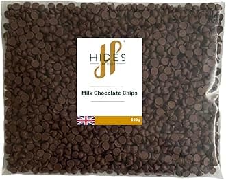 Milk Chocolate Chips -500g - GMO - Free - Suitable for Vegetarians - Baking - Desserts - Cookies - Ganache - Muffins - Cakesicles - Cakes - Cupcakes -Tempering - Chocolate Mocha