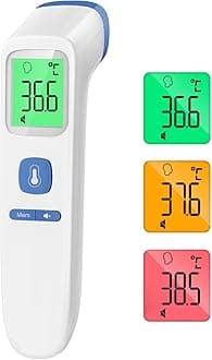 Infrared Thermometer for Adults and Kids, Non-Contact Forehead Thermometer for Fever, Baby thermometer with Fever Alarm, LCD Display, Digital thermometers with Backlight (Blue)