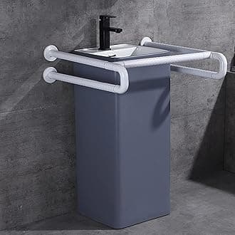 ZAQYCM Toilet Handles for Elderly Heavy Duty, Bathroom Sink Handrails Grab Bar for Seniors, Handicap and Disabled, for Nursing Homes/Bars/Home/Hotels (Color : White, Size : Style-1)