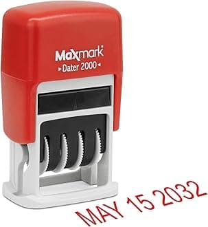 MaxMark 2000 Dater Self Inking Date Stamp - Red