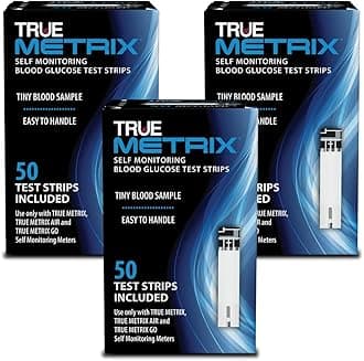 - Self Monitoring Blood Glucose Test Strips, TRUE METRIX Family of Self Monitoring Blood Glucose Meters, Value Pack, 150 Count (3, 50-Count Boxes)