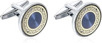 1Pairs Cufflinks for Men Brass Shirt CuffLinks Classic Cuff Links Jewelry Gift for Groom Father Husband Boyfriend Wedding Banquet Ceremony Business