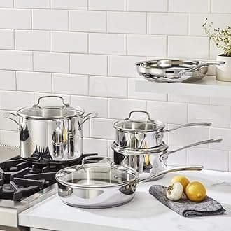 CUISINART87P-9 Home Gourmet Stainless Steel 9-Pc Set,Silver