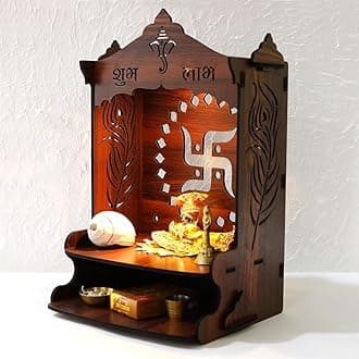 Sehaz Artworks Puja Mandir for Home Wall Mounted | Pooja Mandir for Home Big Size | Wooden Temple | Pooja Stand