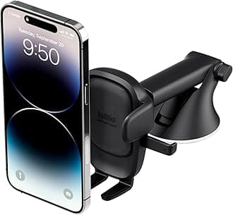 Easy One Touch 6 Universal Car Mount Dashboard & Windshield Suction Cup Phone Holder for iPhone Samsung, Google, All Smartphones