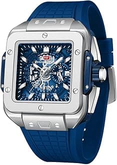 AIMESMen’s Watch Luxury Square Watches for Men Fashion Chronograph Business Dress Watches Waterproof Analog Men’s Wrist Watches Large Tonneau Face Wristwatch Elegant Gifts for Men