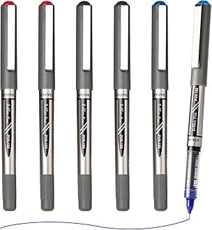 EYEYE Needle Tip 0.5mm Rollerball Pens 6 Pack 3 Colors Roller Ball Pen Quick Dry Liquid Ink Pens Extra Fine Point Smooth Writing Pen for Journaling, Note Taking, Office, School Supplies