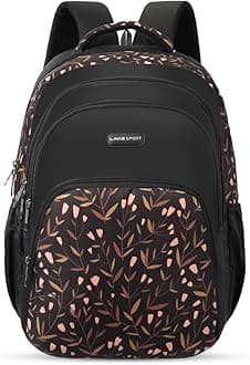 Lavie SportAutumn 39L Printed School Backpack with Rain cover for Girls (Black)