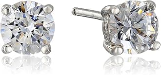 Amazon CollectionPlatinum Plated Sterling Silver Stud Earrings set with Round Cut Infinite Elements Cubic Zirconia (2 cttw)