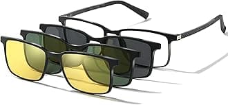 Polarized Magnetic Clip on Sunglasses for Eyeglasses Men UV Protection Driving Anti Glare Glasses Rectangle Black