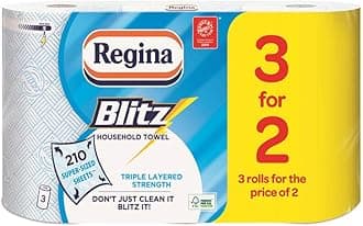 Regina 12 Rolls of Blitz Kitchen Roll, Paper Towels, Supplies Wholesale Job Lot