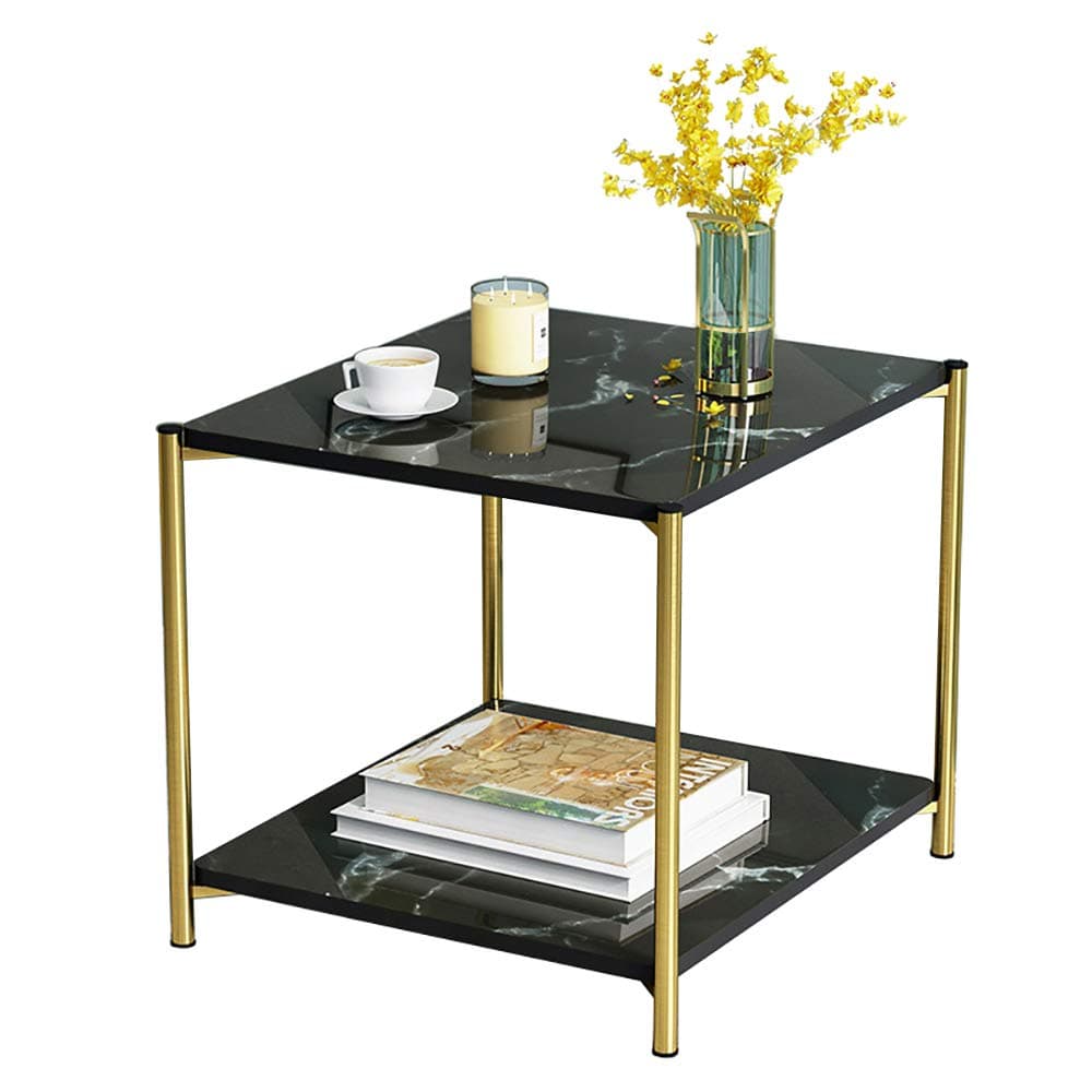 EHP Modern sofa side table coffee table simple for living room bedroom balcony modern (C-Black)