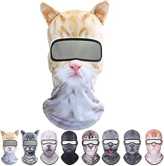3D Cat Ski Balaclava Sheisty Face Mask with Ears,Cute Full Face Hood Mask Animal Ski Mask for Riding Sports Outdoor