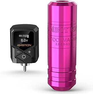 Torped Tattoo Machine Kit - Rotary Tattoo Machine Cartridges Short Pen with 1800mAh Tattoo Power Supply Brushless Motor for Professional Tattoo Artist