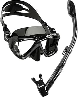 Cressi Panoramic Wide View Mask & Dry Snorkel Kit for Snorkeling, Scuba Diving - Pano 4 & Supernova Dry: Designed in Italy
