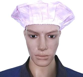 Trance Cotton Washable & Reusable Head Cap | Multipurpose Head Cover cap for Kitchen Cooking, House Cleaning, Garden & Farms | Food & Processing Industries, Hotels Hygiene Caps (Pack of 6, Light Pink)
