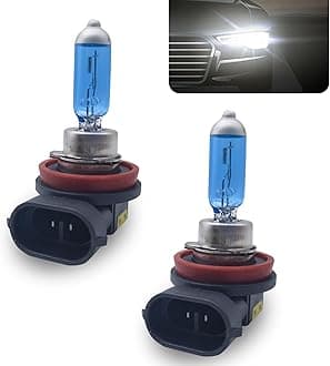 Pack-2 H8 Halogen Bulbs, Car Xenon Light Bulbs, 12V 35W Car High Beam Lights, Automobile Lights Replacement Kit, Universal for Most Cars, SUVs and Vans (White)