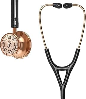 - EL-190 Rose Gold edition CROSS III SS stainless steel dual head acoustic stethoscope | Adult & Pediatric Stethocope with Double-sided Rose Gold Chestpiece | Two-Way PVC Tubing | Doctors & Medical Students (Black)