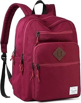School Backpack for Women, Unisex Large Bookbag Schoolbag Casual Daypack for High School/College/Teens/Travel/Work Red