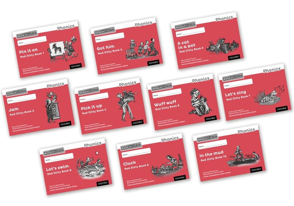 Read Write Inc. Phonics: Black and White Red Ditty Books Mixed Pack of 10
