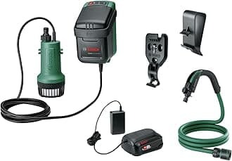 Bosch GardenPump 18V-2000, Submersible Pump, 1 Battery, Classic Green