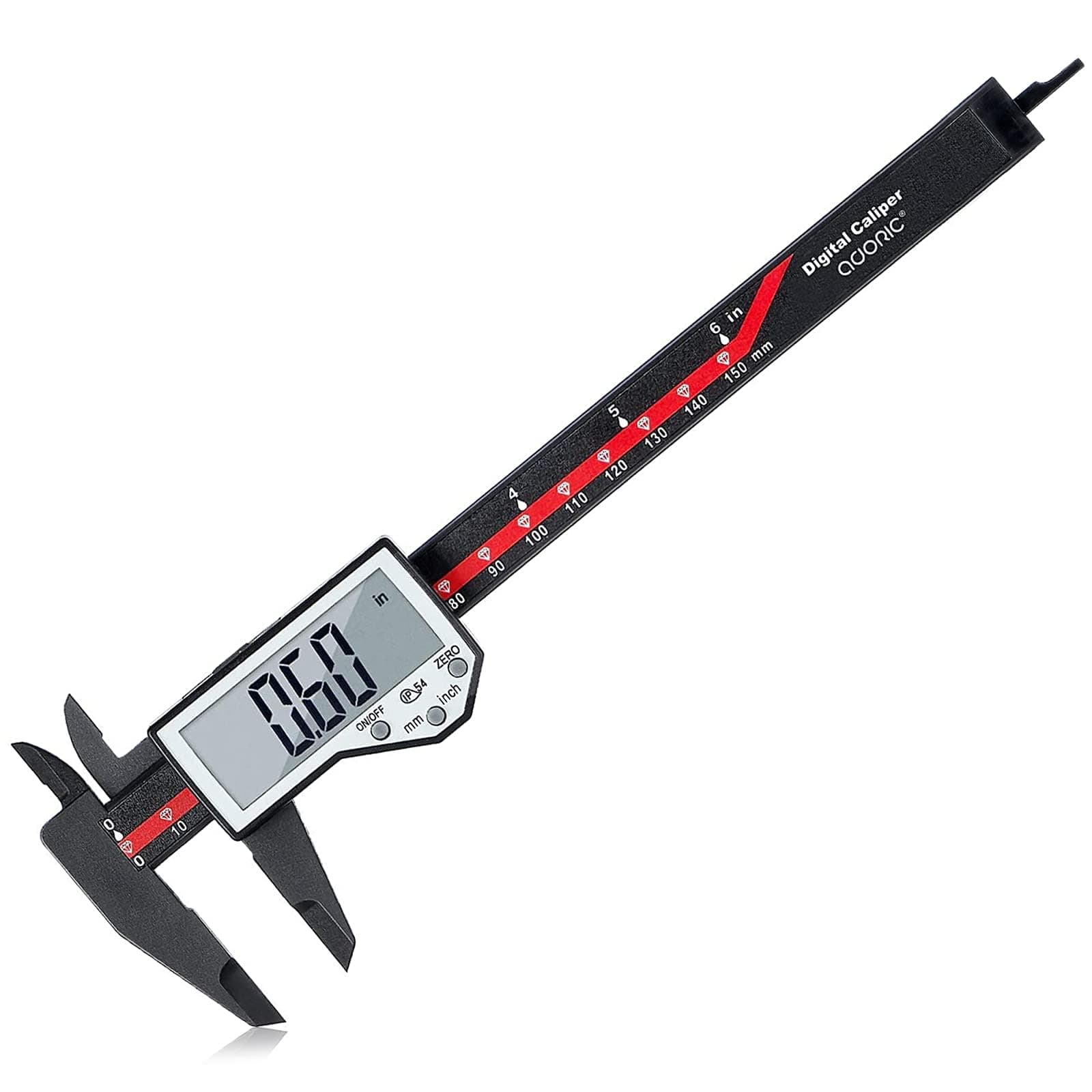Adoric Digital Caliper, 0-6" Electronic Caliper Auto - Off Feature with Large LCD Screen Vernier Caliper Conversion Measuring Tool for Length Depth Inner Outer Diameter Measuring