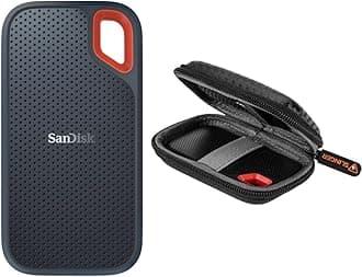 Sandisk Extreme Portable 2TB USB 3.2 Gen 2 Type-C External SSD V2, Black, Bundle with HD-2 Drive Case