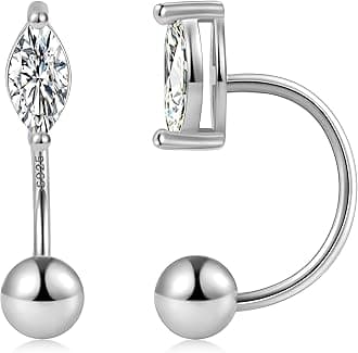 Gacimy Huggie Half Hoop Earrings for Women with Ball Screw Back, 1/2 Inches Small Gold Hoop Earrings