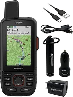 Garmin GPSMAP 67i Rugged GPS Hiking Premium Handheld, 3in Display with Power Pack Bundle
