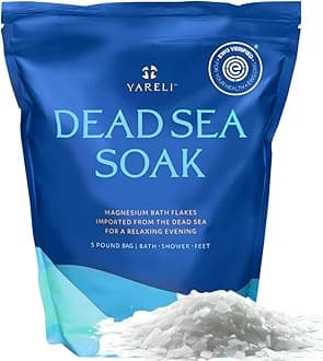 Yareli Magnesium Flakes, 5lb, Dead Sea Bath and Foot Soak, Alternative to Epsom Salt with Over 250,000mg of Magnesium Chloride Per Bag