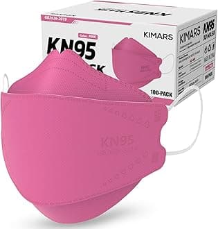 KN95 Face Masks 100 Pack, Breathable Comfortable and Disposable KN95 Mask, Pink