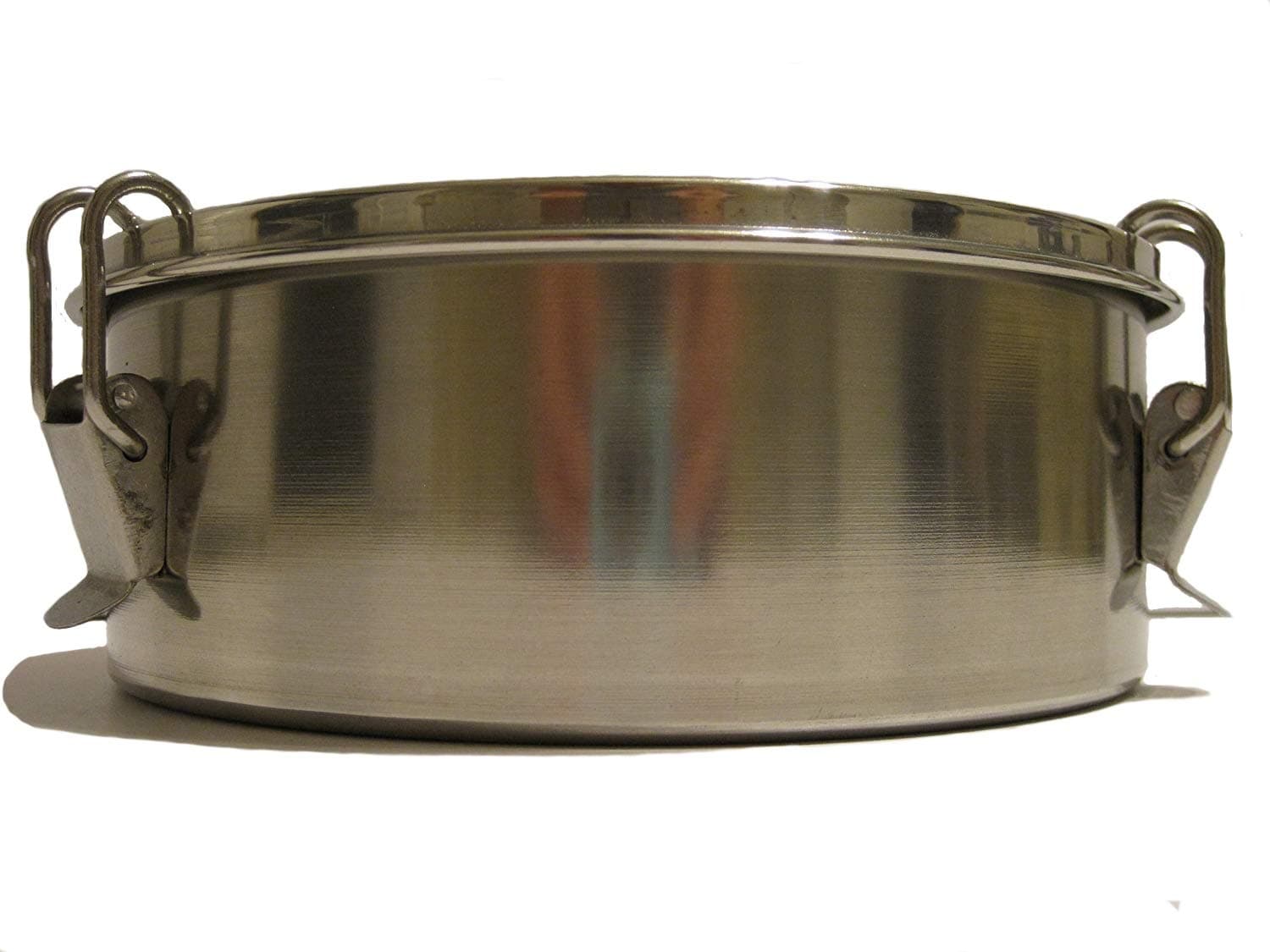 1.5 Quart Round Flan Pan with Straight Sides 6 3/4 Inches Diameter Stainless Steel with Locking Top